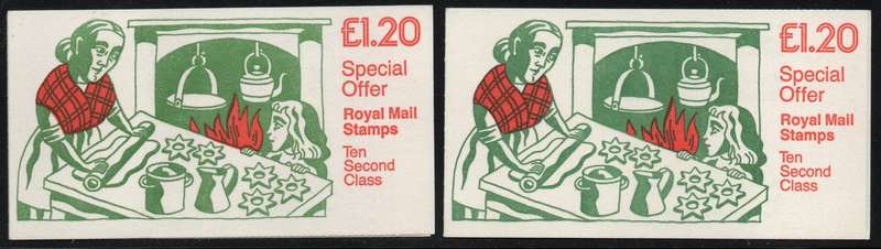 Great Britain 1986 two Christmas Stamp Booklets unmounted mint.  SG FX9 A & B. Cat £12,50 (2018)
