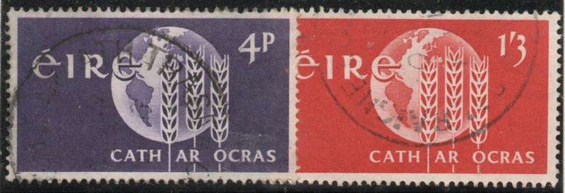 Ireland 1963 Freedom from Hunger set of 2 very fine used. SG 193-194. Cat £2,85 (2022)