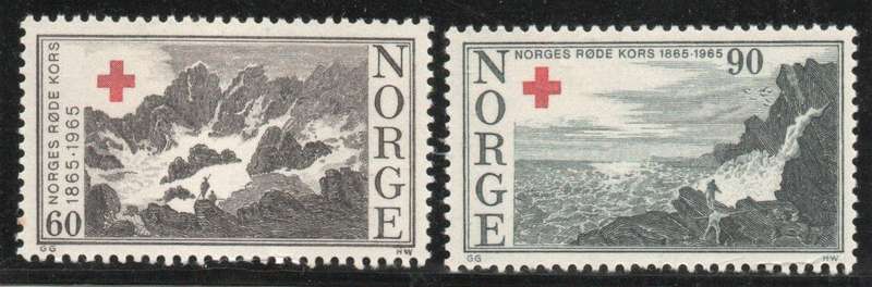 Norway 1965 Norwegian Red Cross centenary set of 2 umm. SG 579-580. Cat £3,80 (2013)