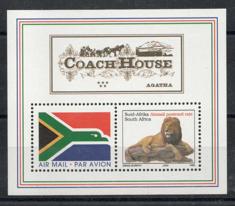 South Africa 1997 "Agatha Coach House" Mini Sheet unmounted mint. SACC 1000. Cat R120 (2025)