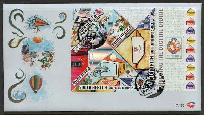 South Africa 2010 Digital Divide sheetlet of 5 on FDC 7.160. Cat R75 (2023-25)