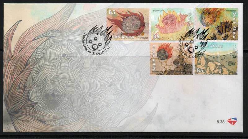 South Africa 2012 Vredefort Dome set of 5 on FDC 8.38. SACC 2223. Cat R100 (2023-25)
