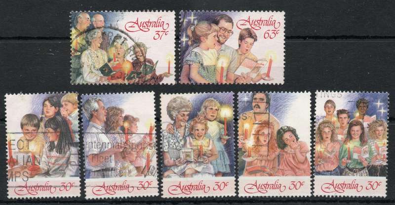 Australia 1987 Christmas set of 7 very fine used. SG 1098-1104. Cat £5,20 (2013)