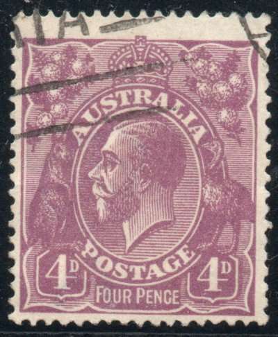 Australia 1918 Definitive 4d violet very fine used. SG 64. Cat £15 (2022)