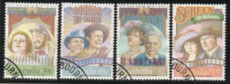 Australia 1989 Australian stage & screen personalities set of 4 vfu. SG 1208-1211. Cat £4,50 (2013)