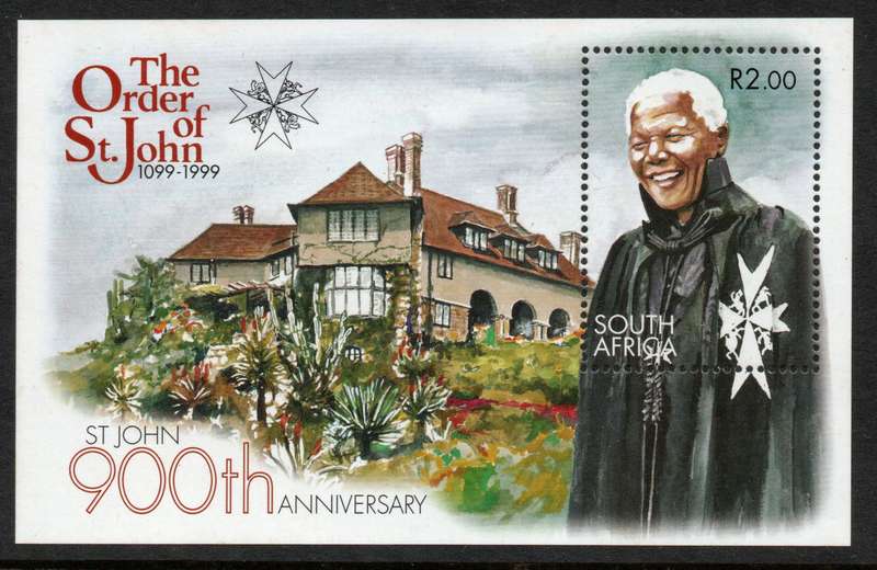 South Africa 1999 900th Anniv Order of St John. Mandela Mini Sheet umm. SACC 1208. Cat R160 (2025)