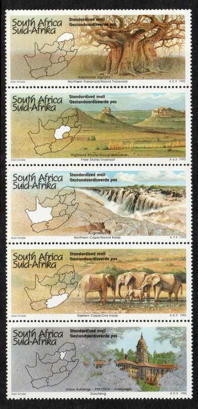 South Africa 1995 "Tourism in SA" set of 5 unmounted mint. SACC 905-909. Cat R120 (2023-25)