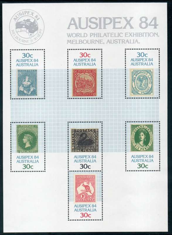 Australia 1984 Ausipex 84 sheet of 7 unmounted mint. SG MS945. Cat £3.50 (2013)