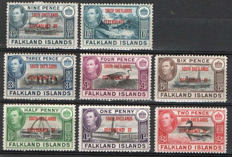 Falkland Islands South Shetlands 1944 set of 8 mint. SG D1-D8. Cat £22.