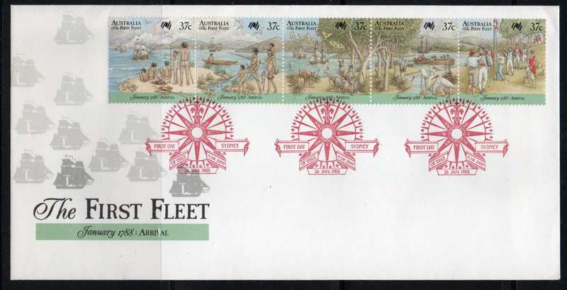 Australia 1988 Arrival of First Fleet set of 5 on FDC. SG 1105-1109. Cat £5.
