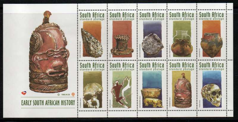 South Africa 1998 early SA history sheetlet of 10 unmounted mint. SACC 1106. Cat R150 (2023-25)