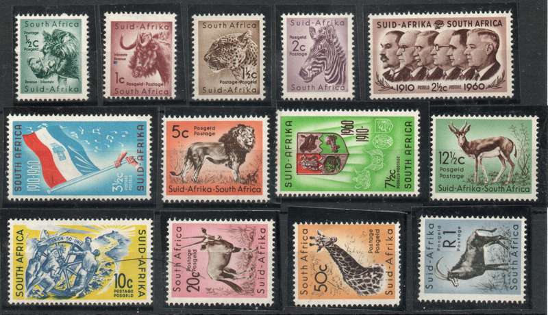 South Africa 1961 Definitive set of 13 lmm. SACC 184-196. Cat R802,50. (2023-25)
