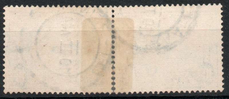 South Africa 1933-48 Hyphenated pictorial 10/- pair used reinforced perfs. SACC 63a. Cat R200