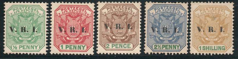 Transvaal 1900 Second British Occupation part set of 5 lmm. SACC 232-235 & 239. Cat R253 (2023-25)