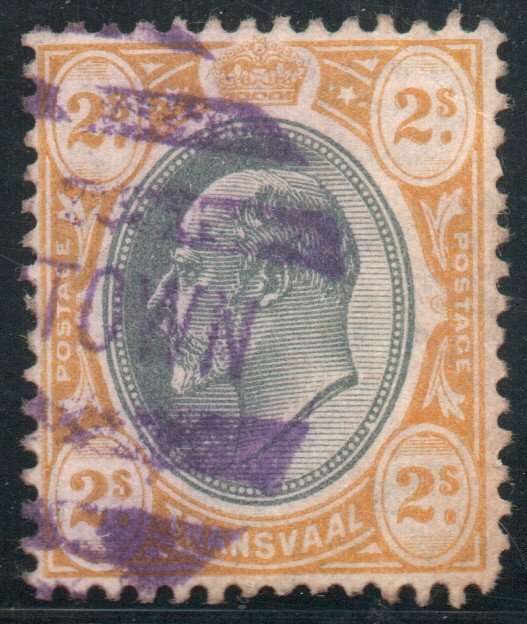 Transvaal 1904-09 KEVII 2/- black & yellow fine used. SACC 274. Cat R450 (2023-25)