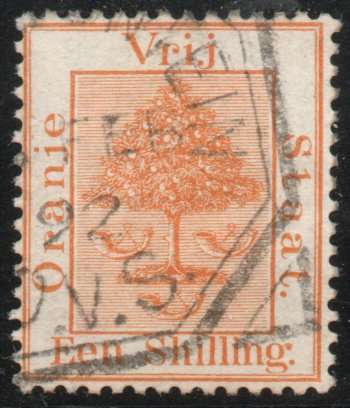 Orange Free State 1868 1/- orange buff very fine used. SACC 5. Cat R150 (2023-25)