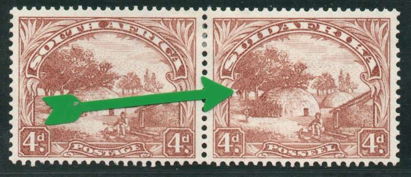 South Africa 1930-45 Roto printing 4d pair lmm with monkey in tree var. SACC 47v. Cat R1200(2023-25)