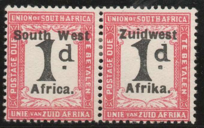 South West Africa 1924-26 Postage Due 1d mm var thick "d" in value. SACC 22. Cat R40 (2023-25)