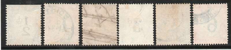 South Africa 1932-42 postage due set of 5 very fine used plus extra 3d shade. SACC 22, 24-28.