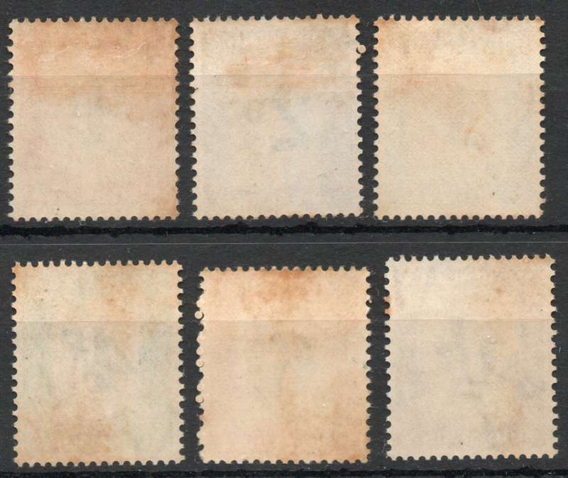 South Africa 1950-58 Postage Due set of 6 mounted mint toned backs. SACC 38-43. Cat R651 (2023-25)
