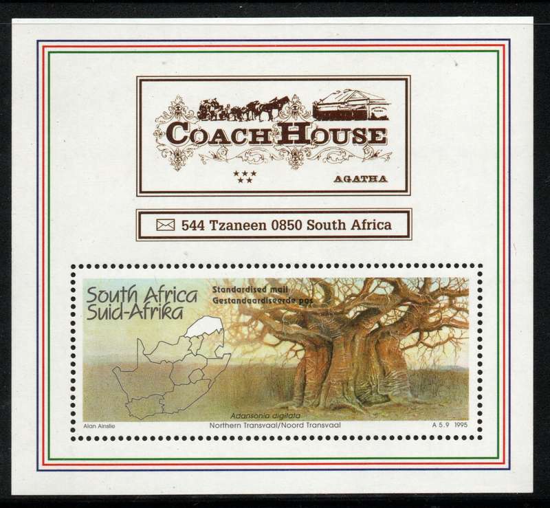 South Africa 1997 Agatha Coach House Miniature Sheet unmounted mint. SACC 1060. Cat R150 (2023-25)
