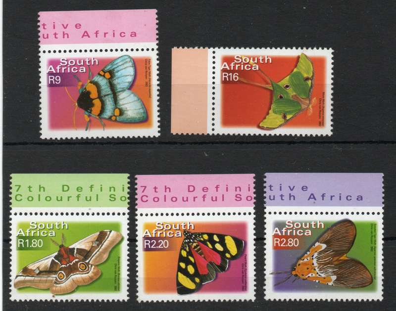 South Africa 2002 7th Definitive 5 additional values unmounted mint. SACC 1505-1509. Cat R363 (2025)