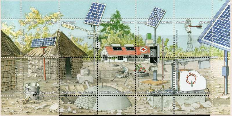 Namibia 2001 Renewable Energy in Namibia sheet of 10 unmounted mint. SACC 365. Cat R120 (2023-25)