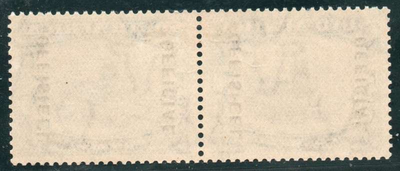 South Africa 1940 Official 5/- black & myrtle green pair lightly mtd mint. SACC 35. Cat R2400 as umm