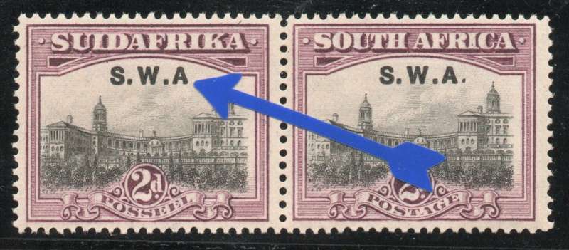 South West Africa 1927-30 Defin 2d pair umm without stop after "A". SACC 83c. Cat R1700 (2023-25)