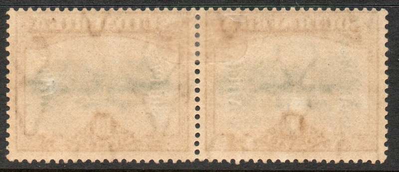 South West Africa 1926-27 Definitive 10/- pair lightly mounted mint with var. SACC 80. Cat R2200