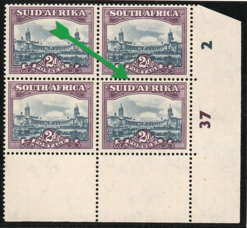 South Africa 1947-54 Definitive 2d control block unmounted mint. SACC 115. Cat R300 (2025)