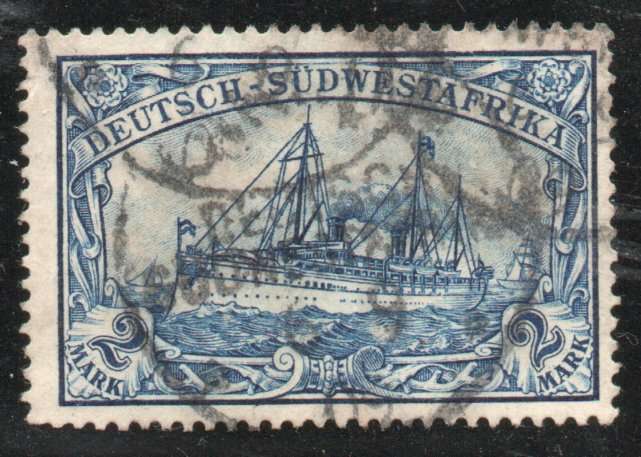 South West Africa 1901 Yacht Definitive 2 Mark blue no Wmk very fine used. SACC 23. Cat R650 (2025)