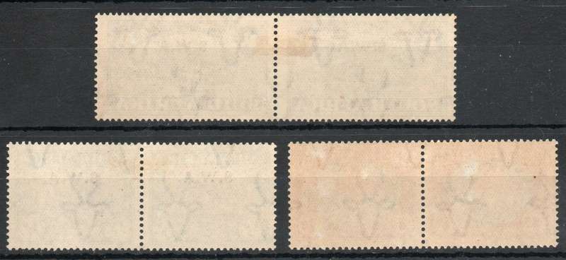 South West Africa 1939 `250th Anniv of Huguenots` set of 3 pairs lmm. SACC 138-140. Cat R1550 as umm