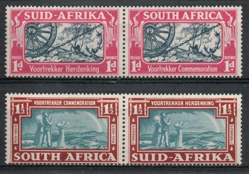 South Africa 1938 Voortrekker Commemoration set of 2 pairs umm. SACC 79-80. Cat R400. (2025)
