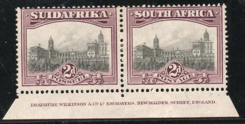 South Africa 1927 London Pictorial 2d Inscriptional pair lmm.  SACC 33. Cat R700 (2023-25)