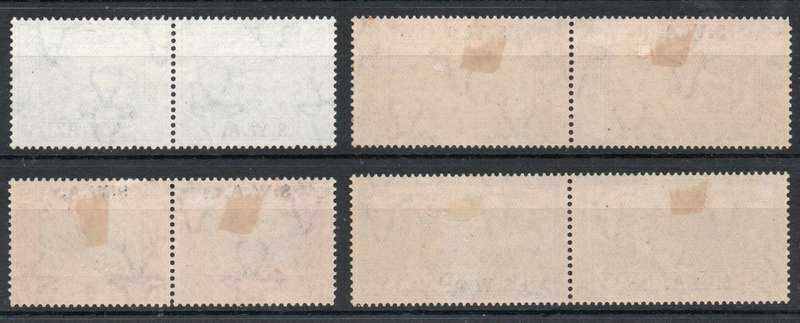 South West Africa 1938 Voortrekker Cent Fund set of 4 pairs vfu & mm. SACC 132-135. Cat R2470 (2025)