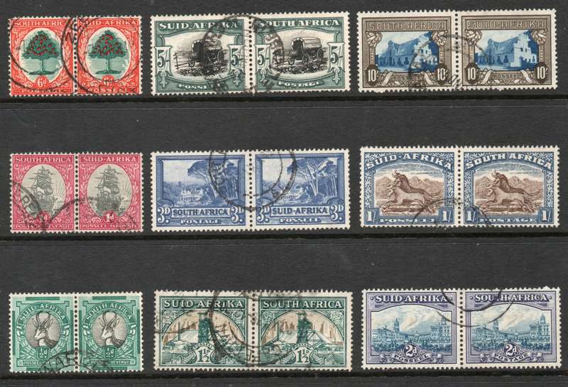 South Africa 1933-48 Hyphenated Pictorial set very fine used.