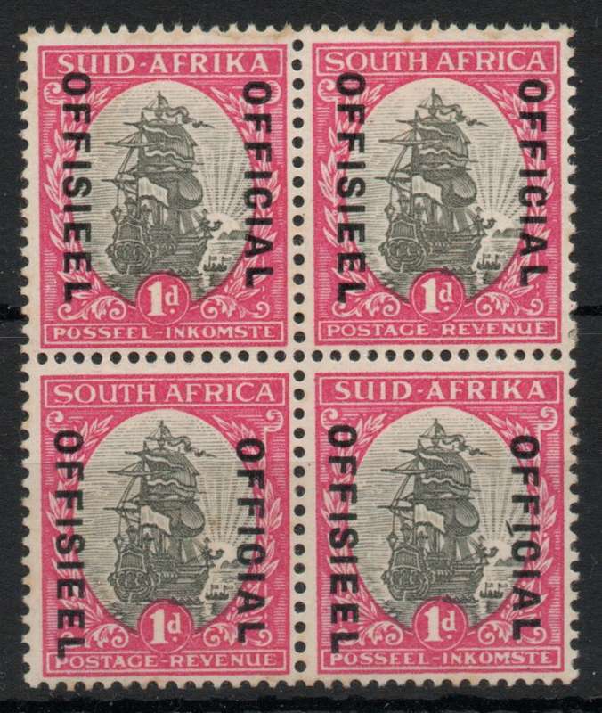 South Africa 1935-50 Official 1d block of 4 umm but some toning on back. SACC 25. Cat R150 (2025)