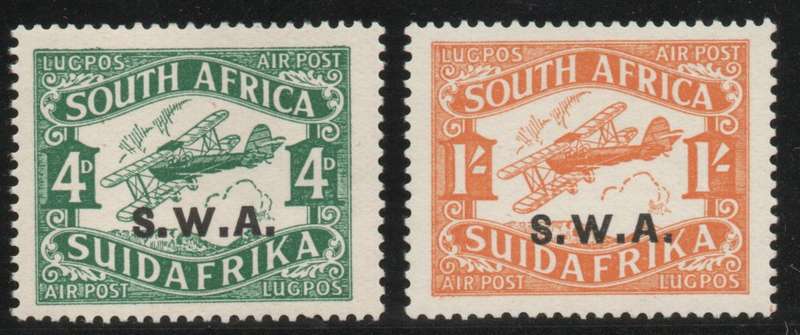 South West Africa 1930 Airmail Issue 3rd printing set of 2 lmm. SACC 99-100. Cat R90 (2025)