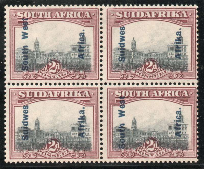 South West Africa 1926-27 Definitive 2d block of 4 unmounted mint. SACC 75. Cat R700 (2025)