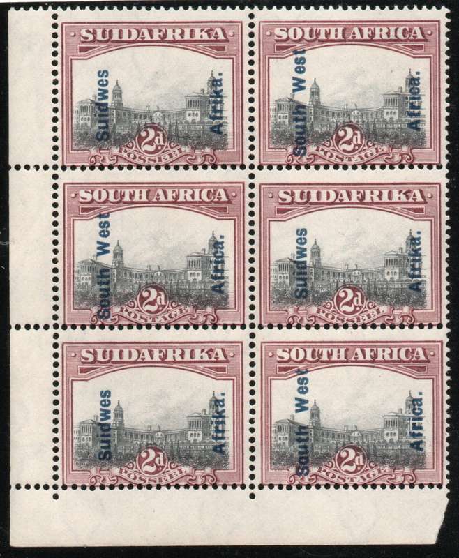 South West Africa 1926-27 Definitive 2d block of 6 unmounted mint. SACC 75. Cat R1050 (2025)