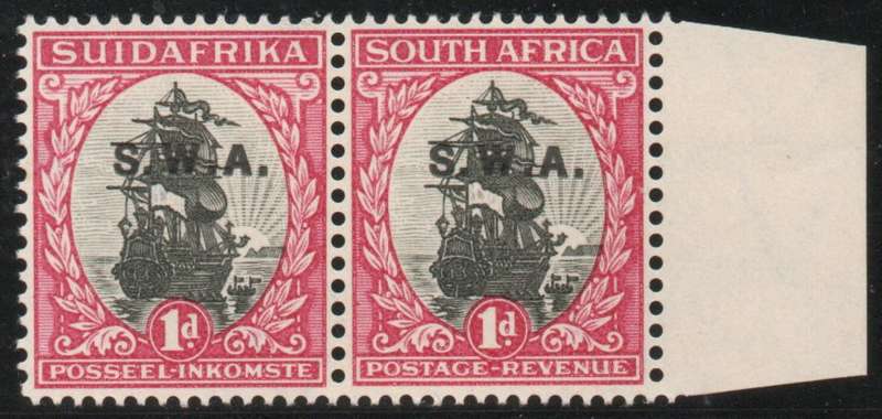South West Africa 1930 Roto Issue 1d with var overprint shifted up umm. SACC 94g. Cat R350 (2025)