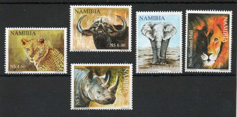 Namibia 2011 Big 5 set of 5 unmounted mint. SACC 712-716. Cat R120 (2025)