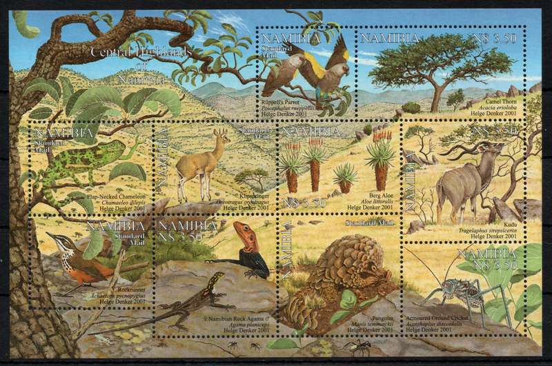 Namibia 2001 Central Highlands of Namibia sheet of 10 unmounted mint. SACC 376. Cat R120 (2023-25)