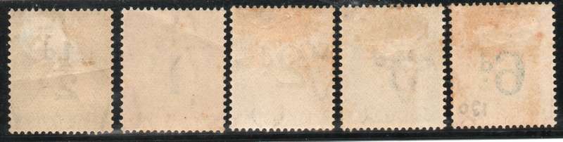 South Africa 1932-42 postage due set of 5 mounted mint. SACC 22-24, 27 & 28a. Cat R935 (2025)
