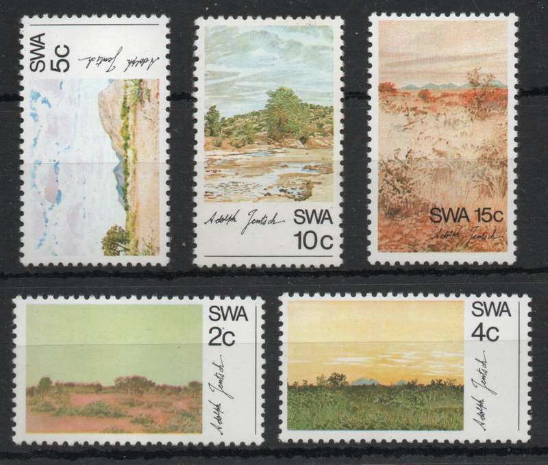 South West Africa 1973 Jentsch Paintings set of 5 umm. SACC 245-9. Cat R81 (2025)