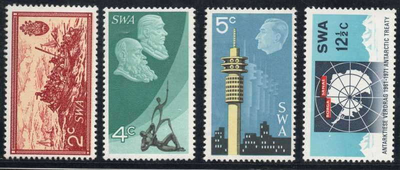 South West Africa 1971 10th Anniv of Republic set of 4 unmounted mint. SACC 240-243. Cat R520 (2025)