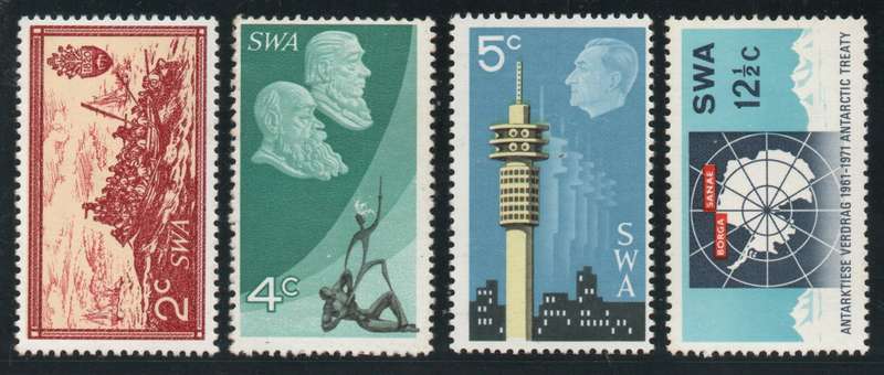 South West Africa 1971 10th Anniv of Republic set of 4 unmounted mint. SACC 240-243. Cat R520 (2025)