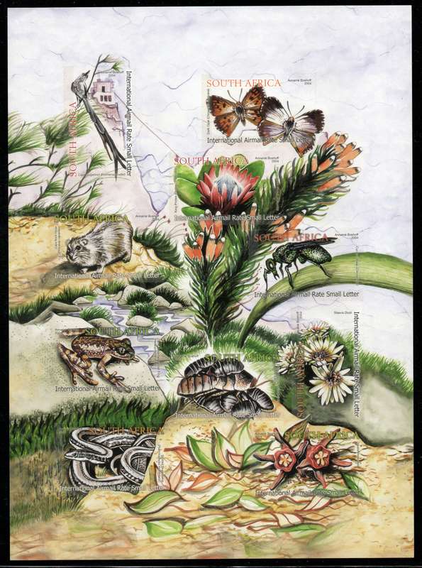 South Africa 2004 Ecology of Table Mountain sheet of 10 umm. SACC 1667. Cat R450 (2023-25)