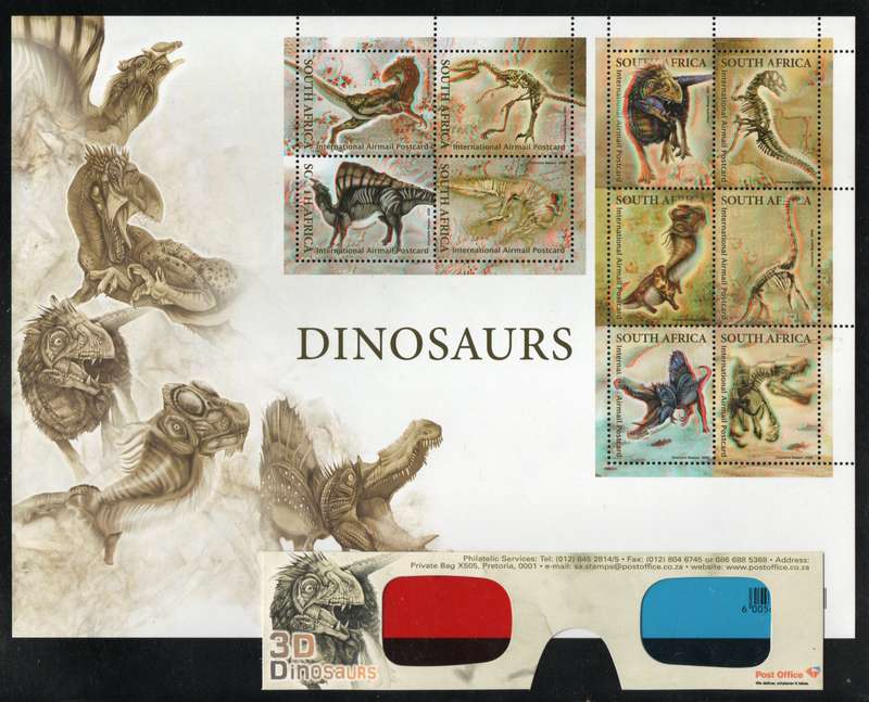 South Africa 2009 Dinosaurs sheet of 10 unmounted mint. SACC 1985. Cat R400 (2023-25)